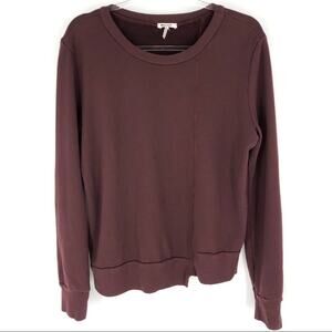 LA Made Burgundy Sweatshirt Asymmetrical Hem L
